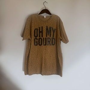 LAT Live and Tell Leopard Print Oh My Gourd XL T-Shirt Women's Fall